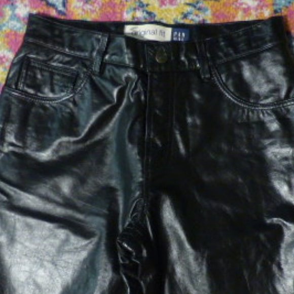 GAP black leather pants Size 6 - Picture 3 of 9